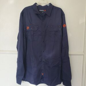 HAWX FR Men's Long Sleeve Button-Up, Large, Flame-Resistant, CAT2 Certified.